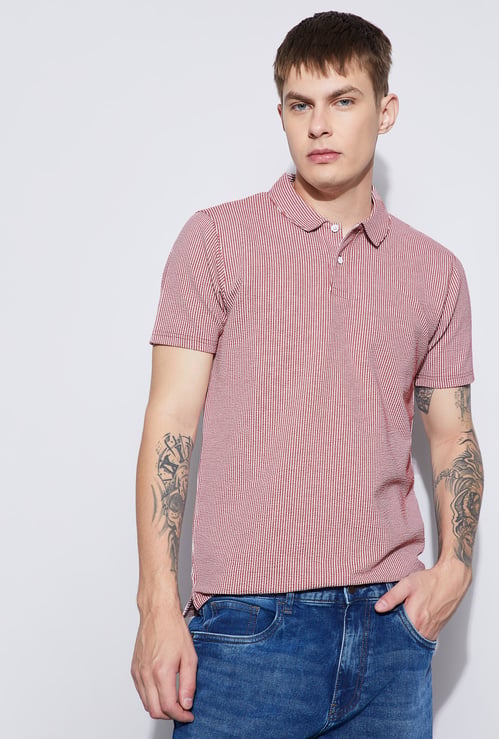 FAME FOREVER Striped Polo T-shirt