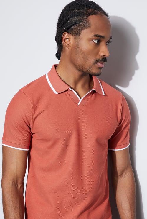BOSSINI Solid Johnny Collar T-shirt