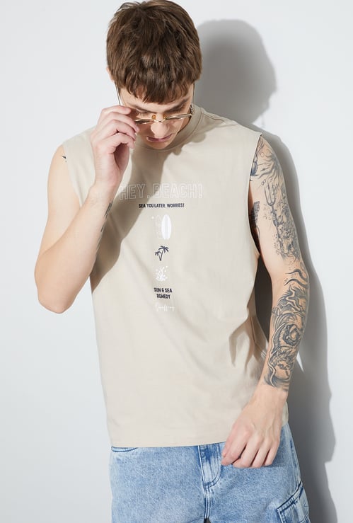 FAME FOREVER Graphic Print Tank T-shirt