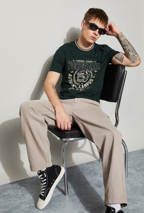FAME FOREVER Graphic Print Crew Neck T-shirt
