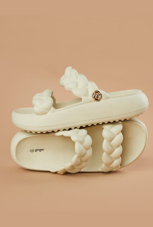 GINGER Braided Flatform Sliders