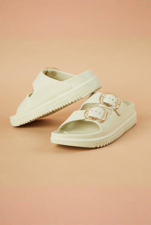 GINGER Solid Double Buckle Sliders