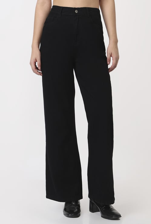 KRAUS Solid Wide Leg Jeans