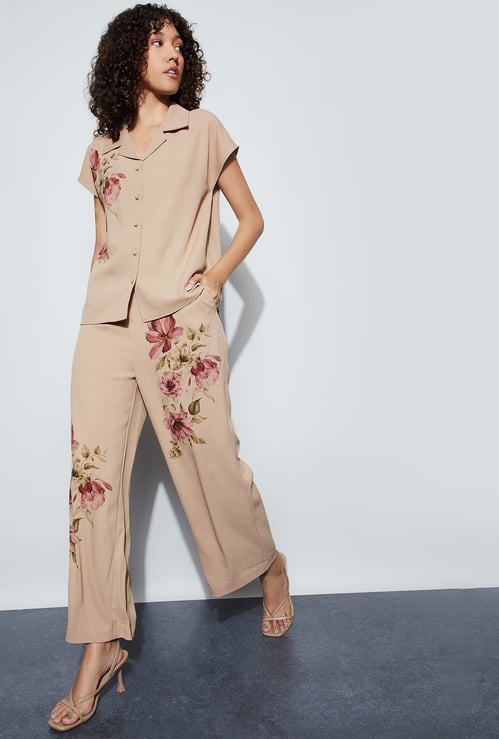 CODE Floral Print Trousers