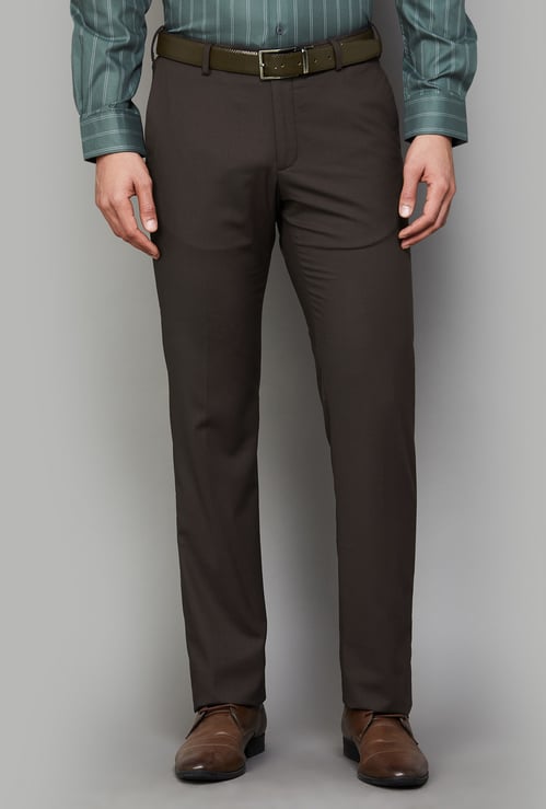 ARROW Solid Regular Fit Formal Trousers