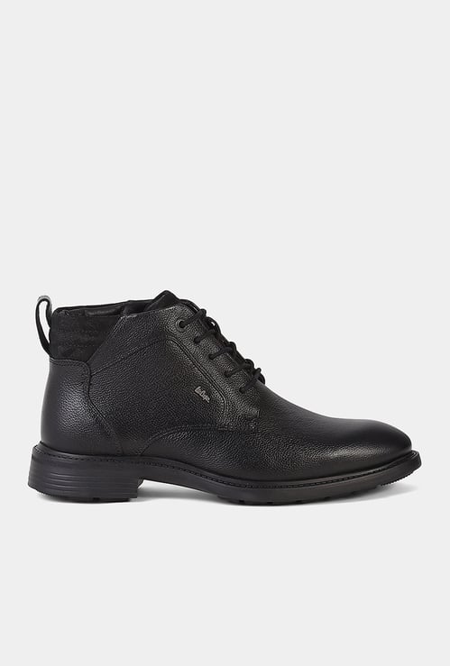 LEE COOPER Solid Lace-Up Ankle Boots