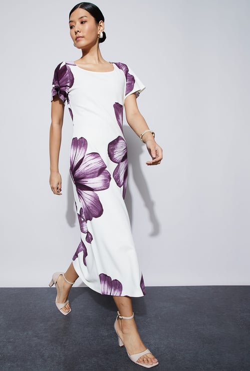 CODE Floral Print Midi Dress
