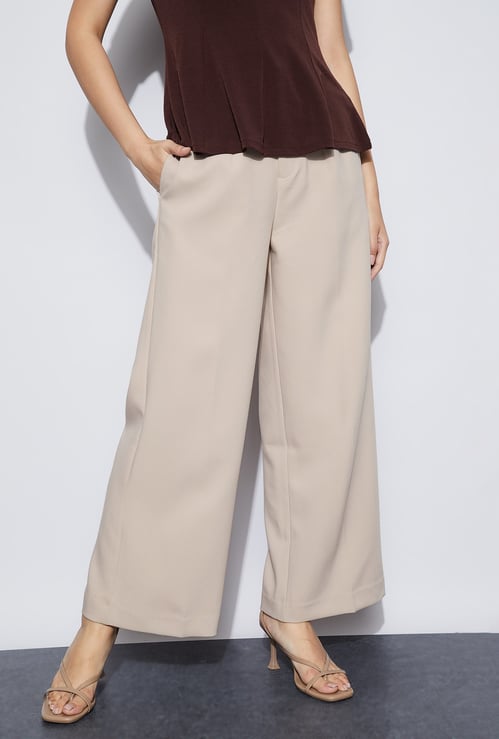 CODE Solid Flat Front Trousers