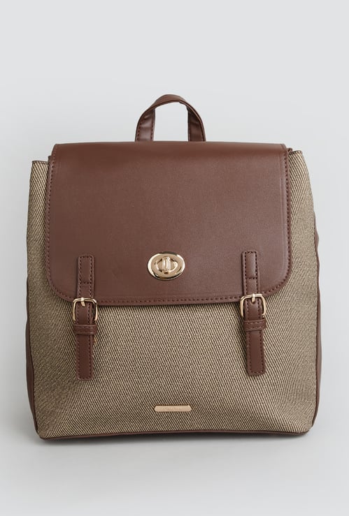 GINGER Colourblocked Turnlock Backpack