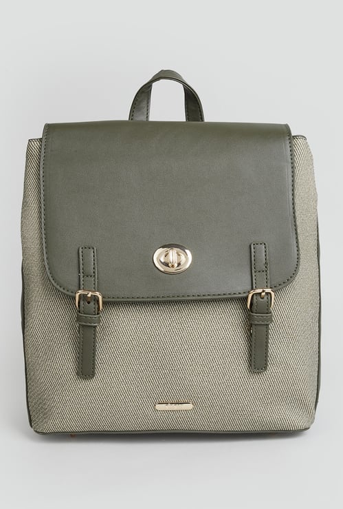 GINGER Colourblocked Turnlock Backpack
