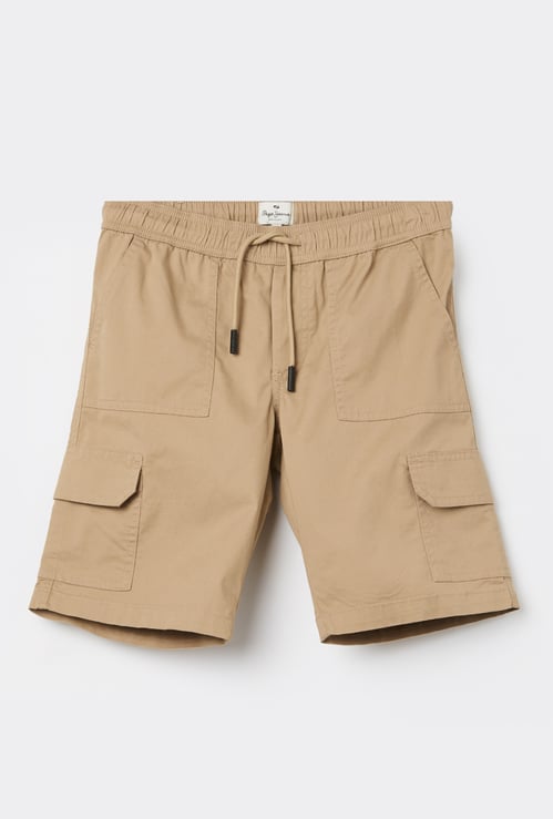PEPE JEANS Boys Solid Cargo Shorts
