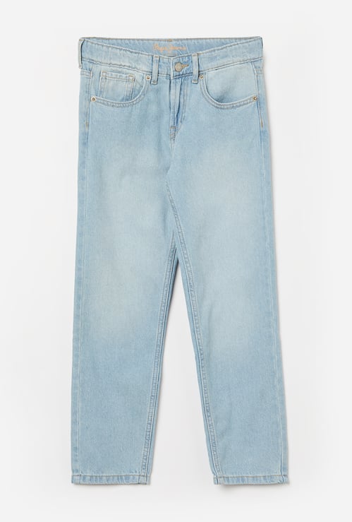 PEPE JEANS Boys Light Wash Regular Fit Jeans