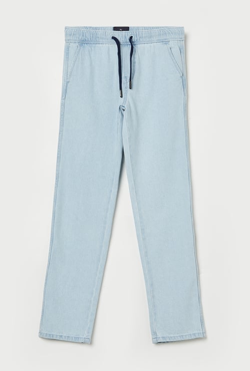 PEPE JEANS Boys Light Wash Drawstring Jeans