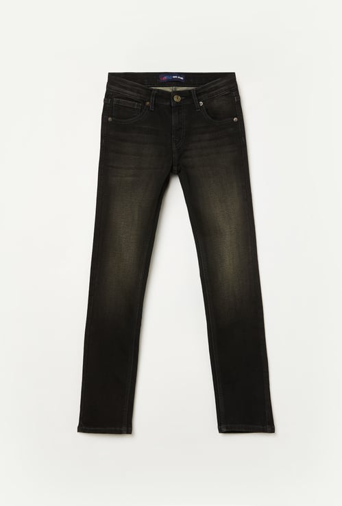 PEPE JEANS Boys Black Tinted Slim Fit Jeans