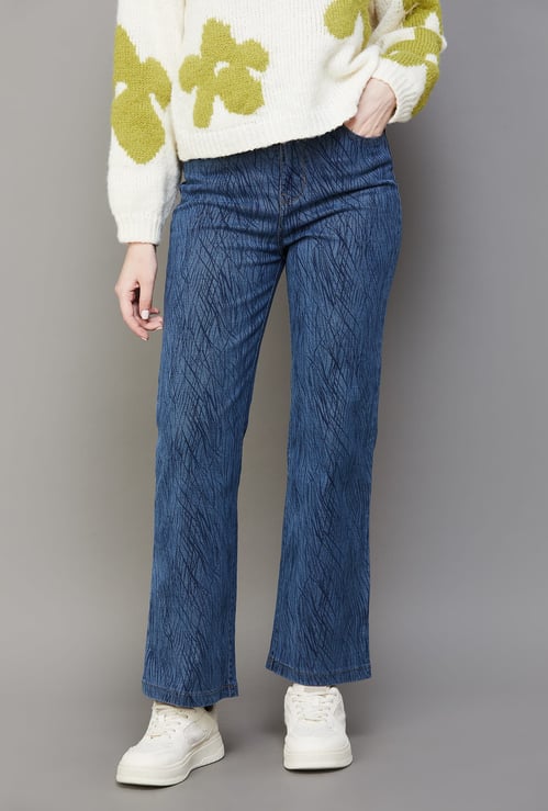 XPOSE Printed Straight Fit Jeans