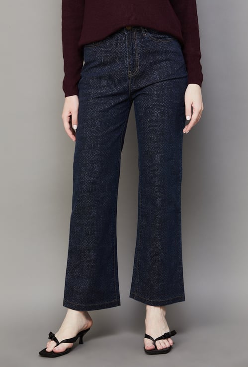 XPOSE Scribble Print Straight Fit Jeans