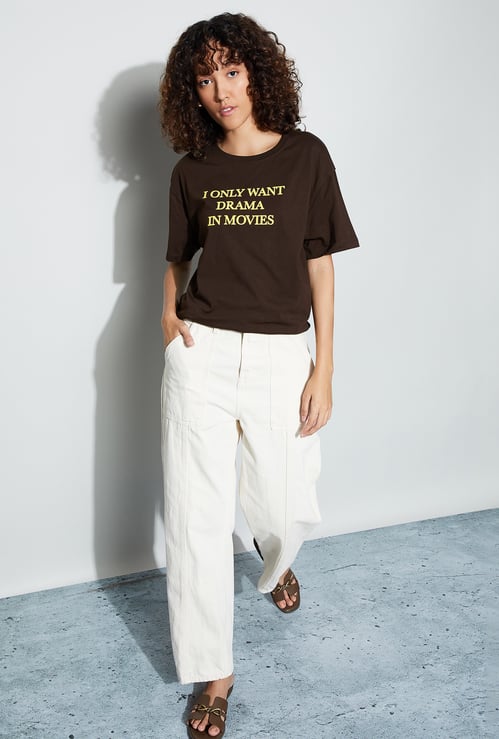 FAME FOREVER Typographic Print T-shirt
