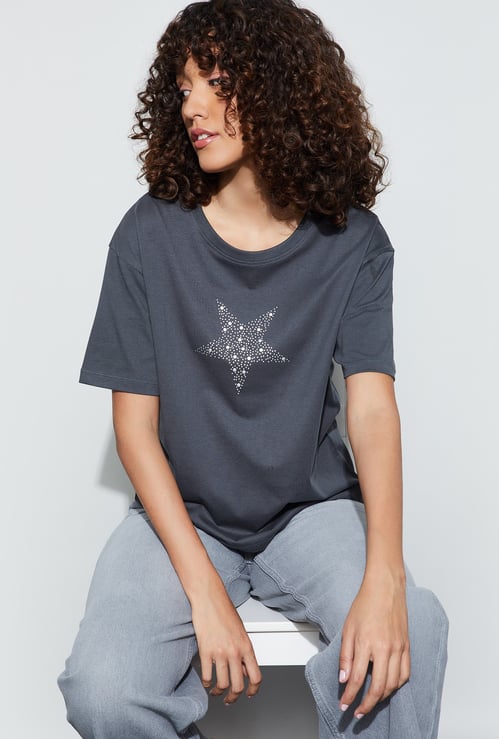 FAME FOREVER Embellished T-shirt