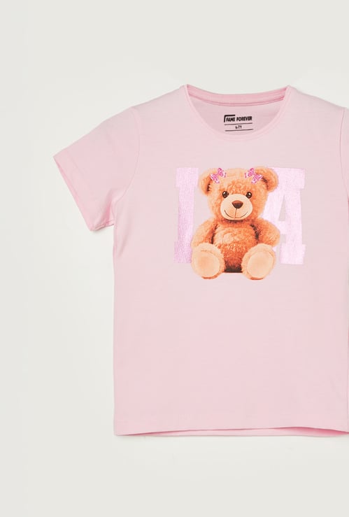 FAME FOREVER Girls Graphic Print T-shirt