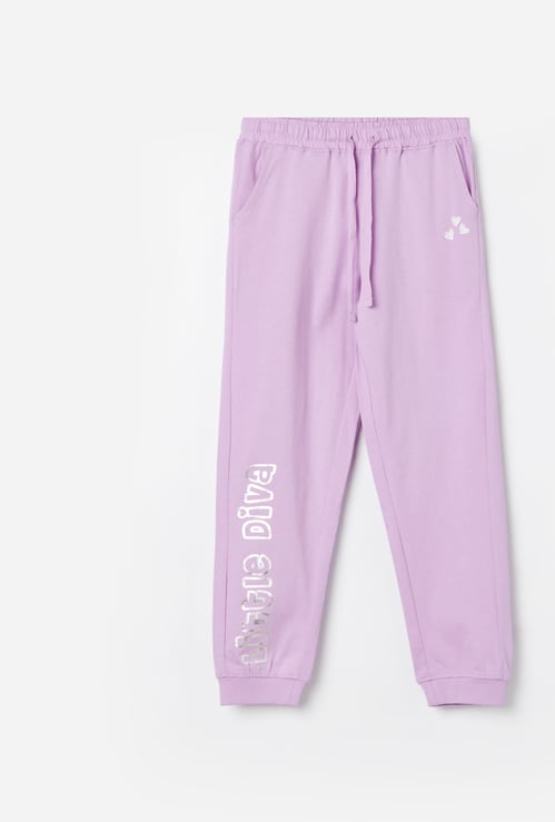 FAME FOREVER Girls Typographic Print Joggers
