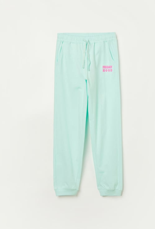 FAME FOREVER Girls Typographic Print Joggers