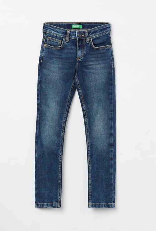 UNITED COLORS OF BENETTON Boys Washed Slim Fit Jeans