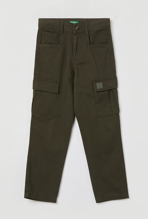 UNITED COLORS OF BENETTON Boys Solid Cargo Trousers