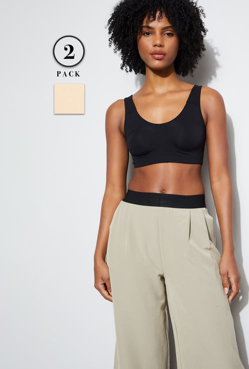 GINGER Solid Non Padded Non Wired Beginners Bra - Pack of 2