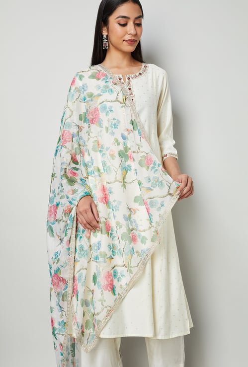MELANGE Floral Print Dupatta