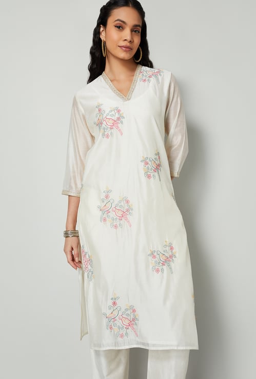 MELANGE Embroidered Straight Kurta