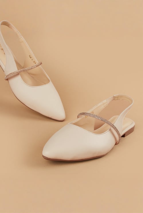 GINGER Embellished Pointed Flat Ballerinas
