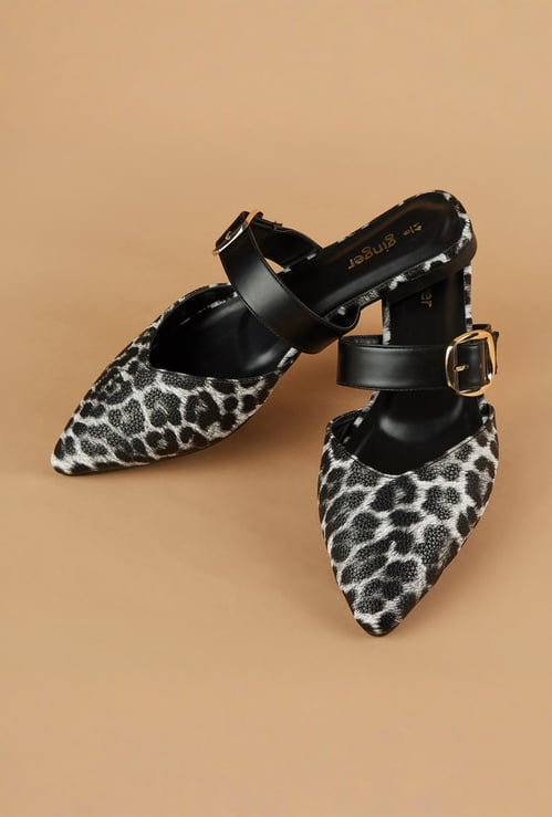 GINGER Animal Print Mules