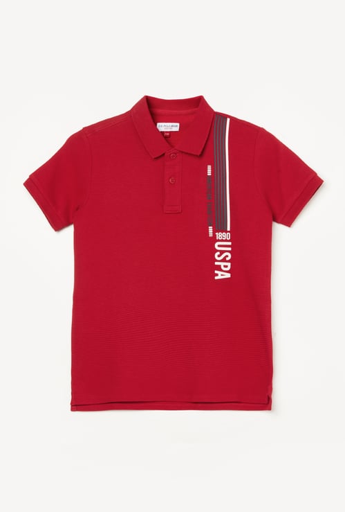 US POLO ASSN KIDS Boys Graphic Print Polo T-shirt