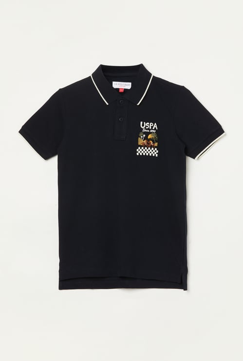 US POLO ASSN KIDS Boys Embroidered Polo T-shirt