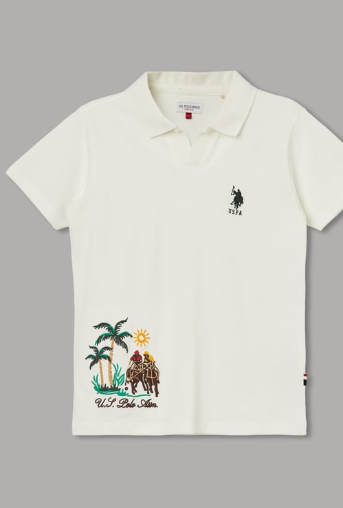 US POLO ASSN KIDS Boys Embroidered Polo T-shirt