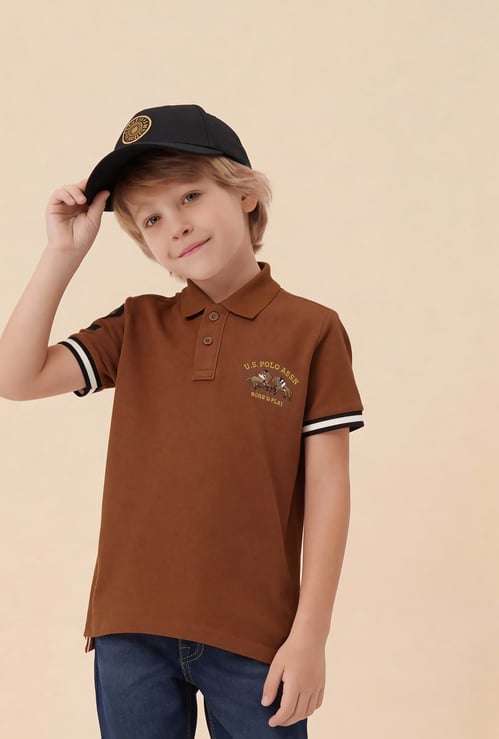 US POLO ASSN KIDS Boys Embroidered Polo T-shirt