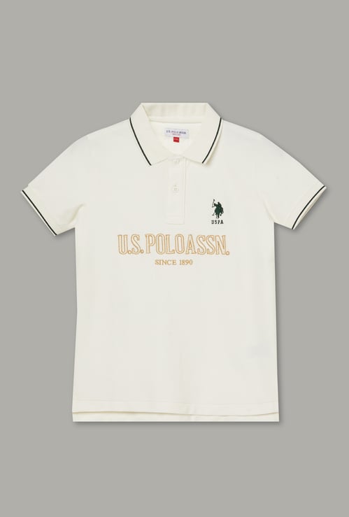 US POLO ASSN KIDS Boys Embroidered Polo T-shirt