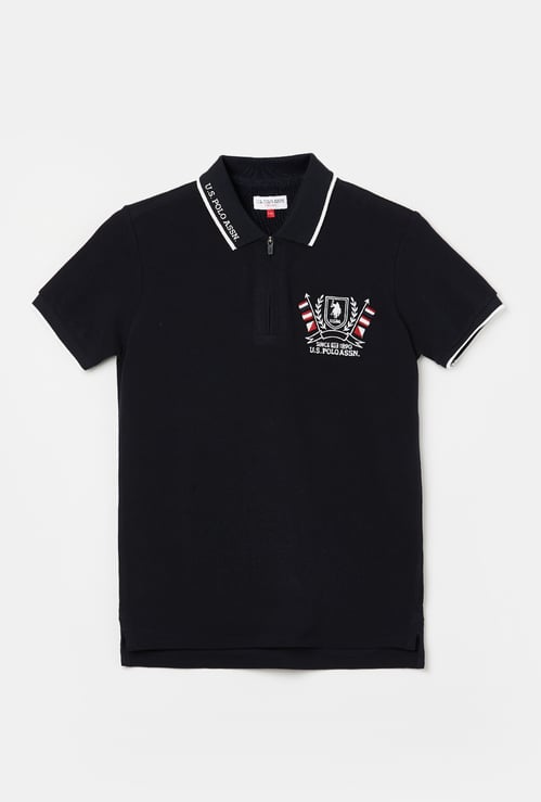 US POLO ASSN KIDS Boys Embroidered Polo T-shirt