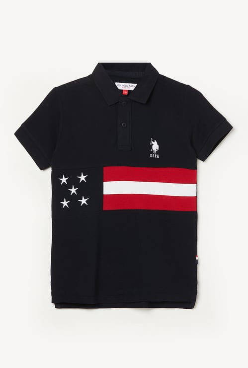 US POLO ASSN KIDS Boys Colourblock Polo T-shirt