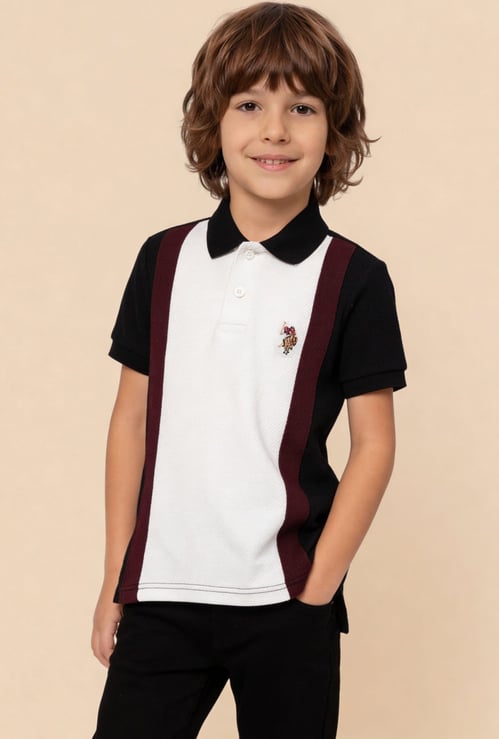 US POLO ASSN KIDS Boys Colourblock Polo T-shirt