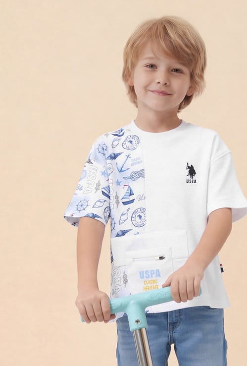 US POLO ASSN KIDS Boys Nautical Printed T-shirt