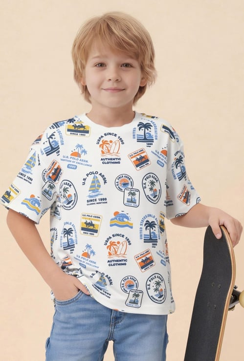 US POLO ASSN KIDS Boys Graphic Print T-shirt