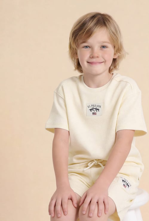 US POLO ASSN KIDS Boys Textured T-shirt