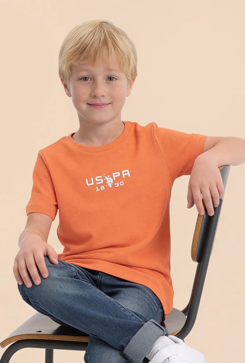 US POLO ASSN KIDS Boys Typographic Print T-shirt