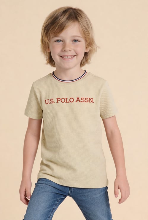 US POLO ASSN Kids Boys Textured T-shirt