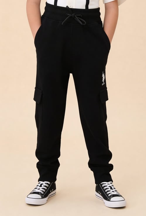 US POLO ASSN KIDS Boys Solid Track Pants
