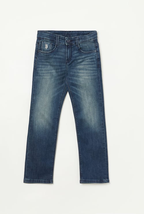 US POLO ASSN KIDS Boys Stonewashed Relaxed Fit Jeans