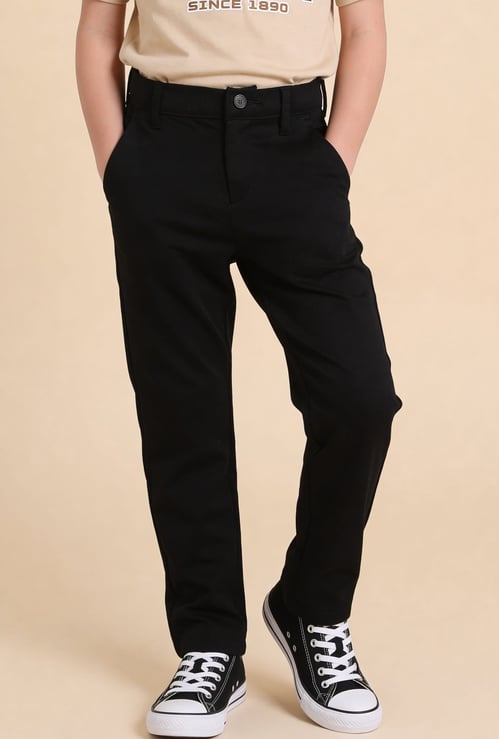 US POLO ASSN KIDS Boys Solid Regular Fit Trousers