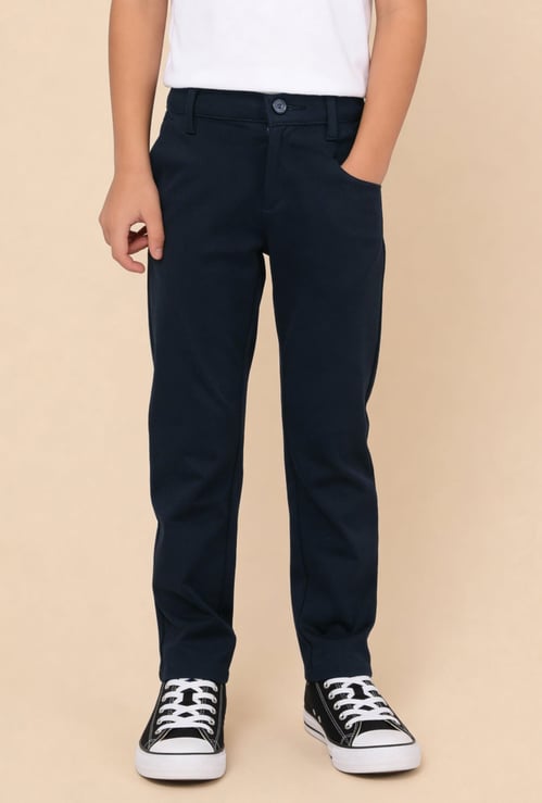 US POLO ASSN KIDS Boys Solid Slim Trousers