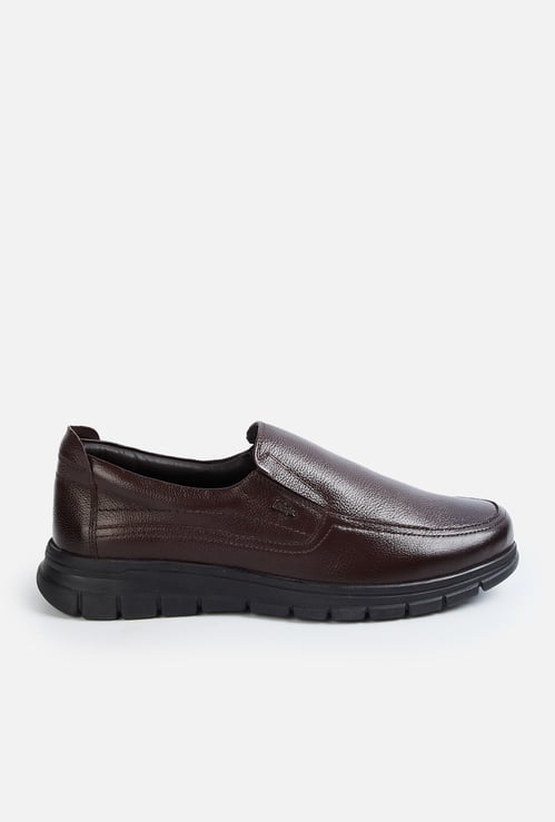 LEE COOPER Textured Leather Slip-On Shoes